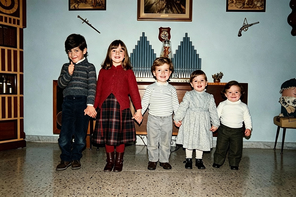 1990 - Catania - Via S.Giuseppe la Rena,34 - Autoreparto: Sicali Andrea, Roggio Viviana, Sicali Gianluca, Roggio Cinzia e Roggio Fausto. 