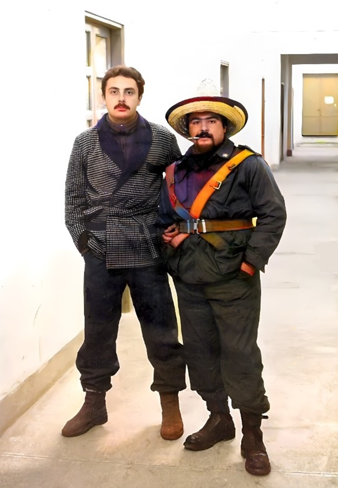 1980 Sabaudia (LT) - Caserma S.A.C.A. (Lazzaretto): Giamberardini Leopoldo  &  Roggio Paride "Don Chiscotte & Sancho Panza". 