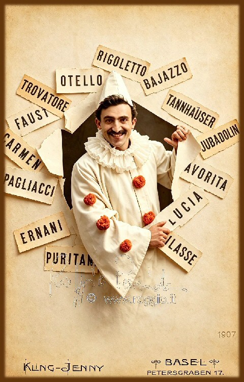 1907 - Basilea (CHE) - Petersgraben, 17: Cartolina pubblicitaria Baritono Roggio Cav. Enrico  