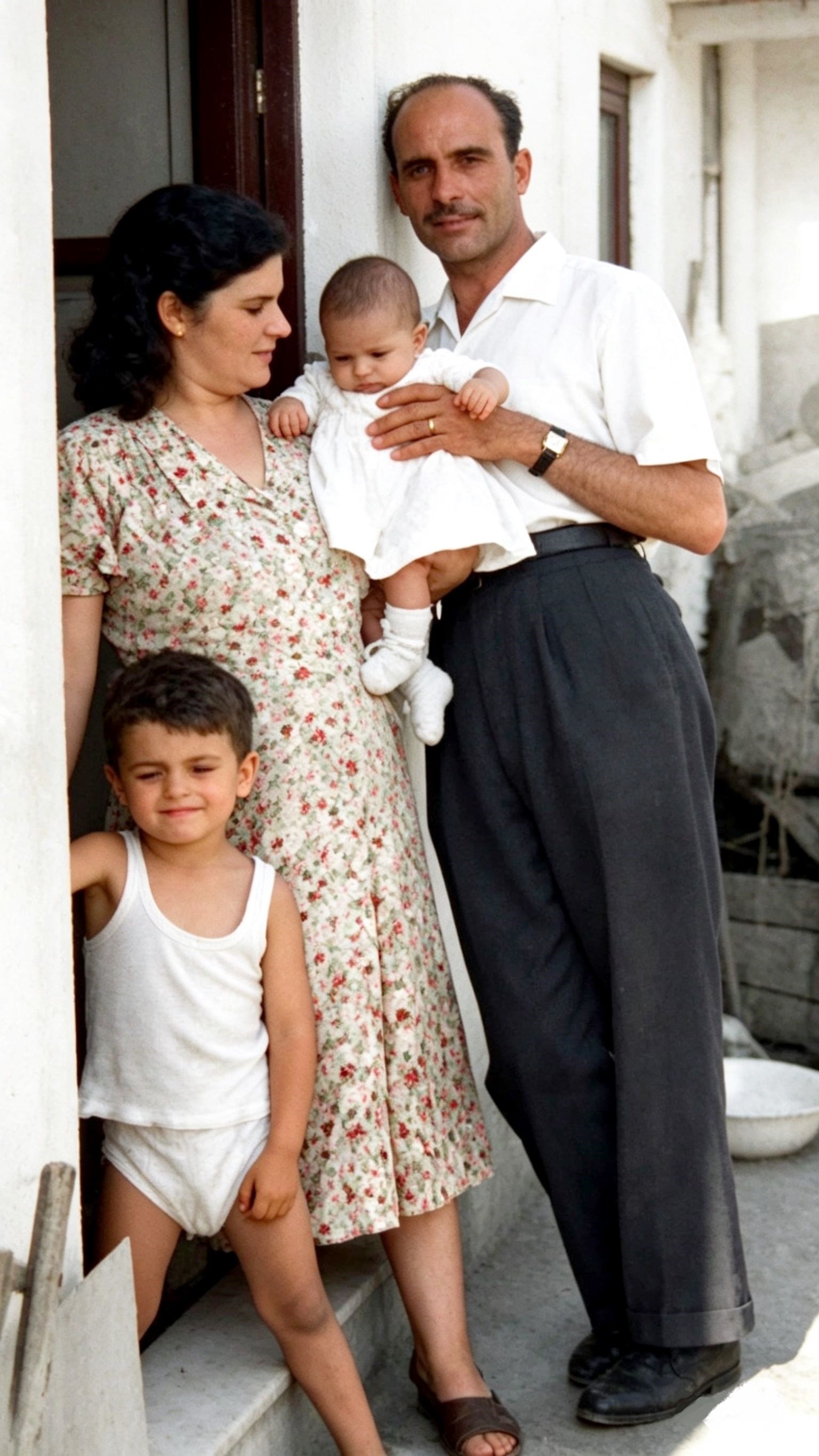 Catania 1956: Io a pochi giorni con mamma pap� e mio fratello Dario 