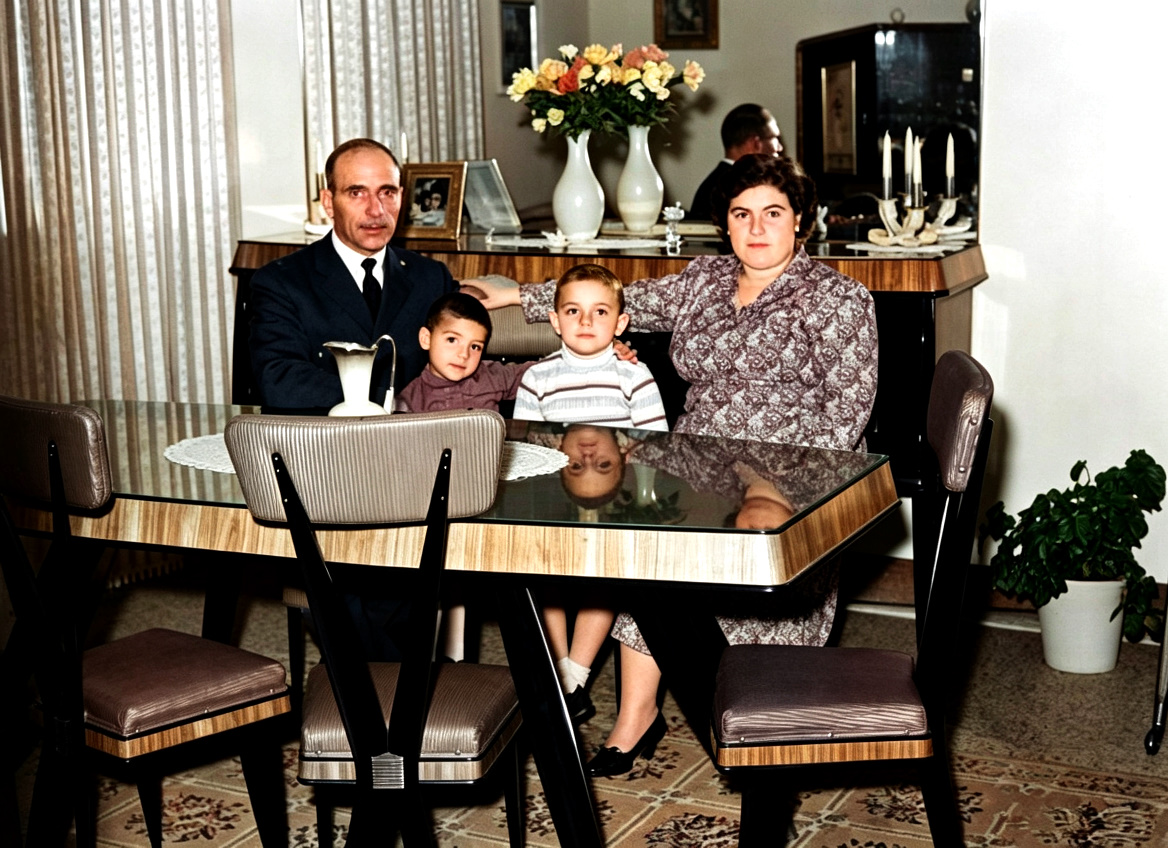 1959 - Catania - Via Grotta Magna: Roggio Giuseppe, Roggio Paride. Roggio Dario e Schiavone Elena. 